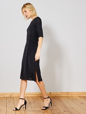 Vestido midi brillante - Kiabi