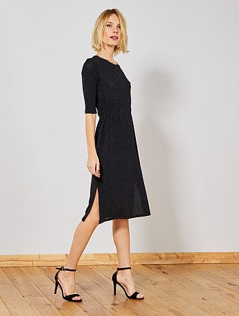 Vestido midi brillante - Kiabi