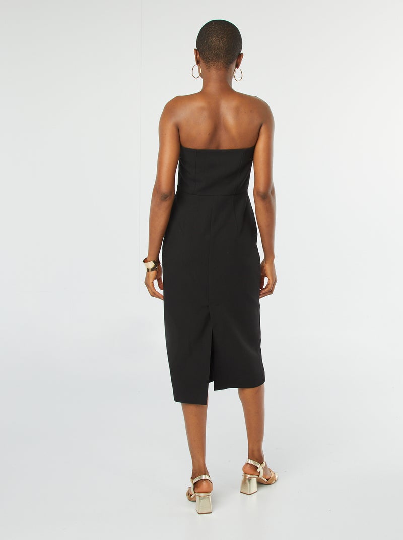 Vestido midi bustier negro - Kiabi