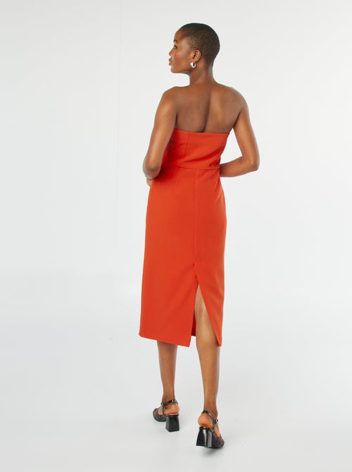 Vestido midi bustier - Kiabi