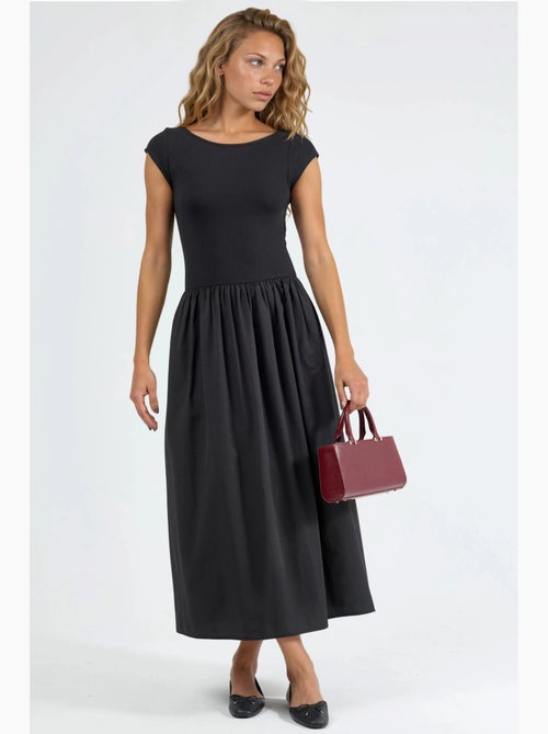 Vestido midi casual con cuello redondo busem - Kiabi