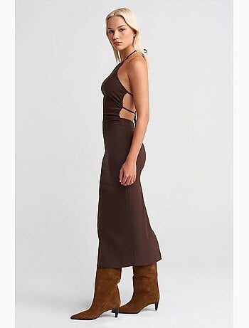 Vestido midi ceñido con cuello halter dilvin