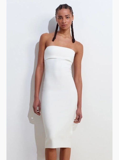 Vestido midi ceñido sin tirantes dilvin - Kiabi Vestido midi ceñido sin tirantes dilvin - Kiabi