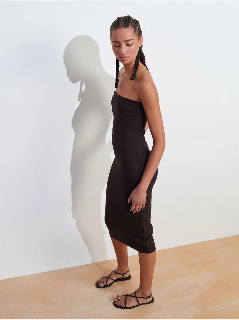 Vestido midi ceñido sin tirantes dilvin Gris negro - Kiabi