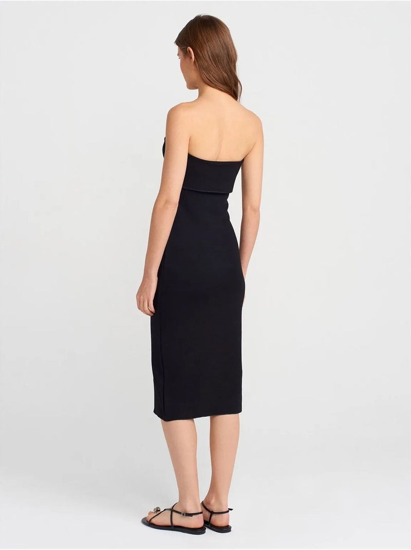 Vestido midi ceñido sin tirantes dilvin Negro - Kiabi