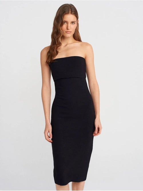 Vestido midi ceñido sin tirantes dilvin - Kiabi