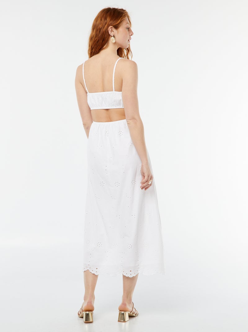 Vestido midi con abertura en los laterales Blanco - Kiabi