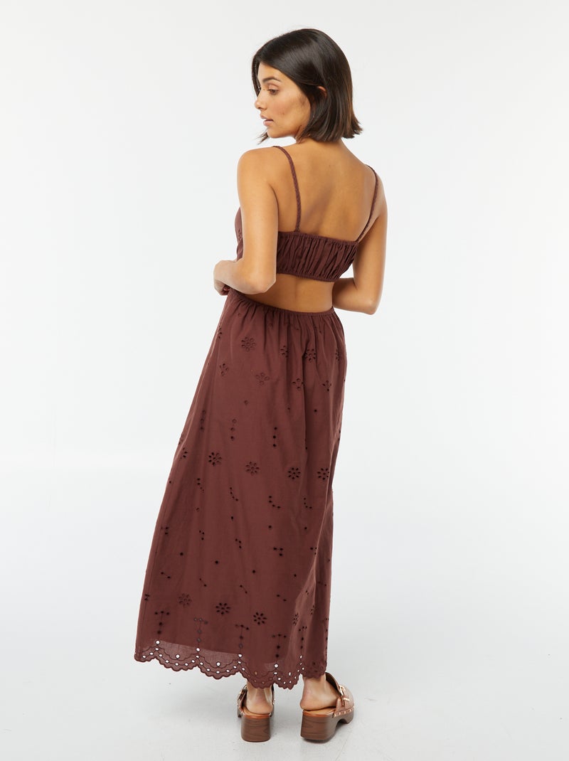 Vestido midi con abertura en los laterales Marron - Kiabi