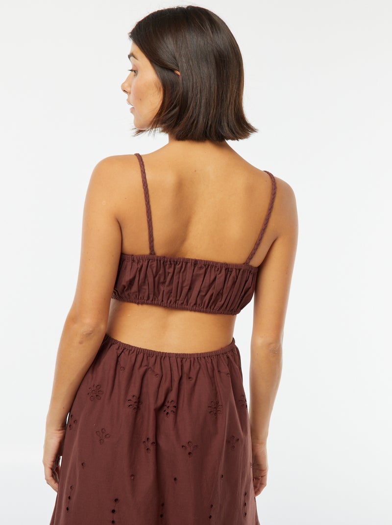 Vestido midi con abertura en los laterales Marron - Kiabi