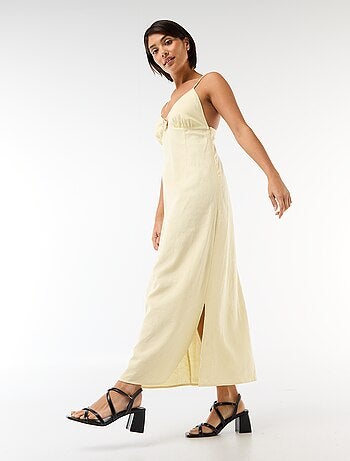 Vestido midi con adorno de fantasía en el cuello