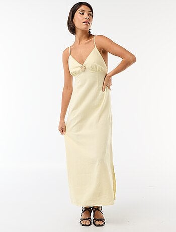 Vestido midi con adorno de fantasía en el cuello