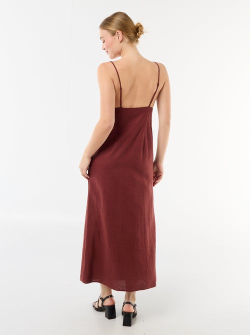 Vestido midi con adorno de fantasía en el cuello - Kiabi