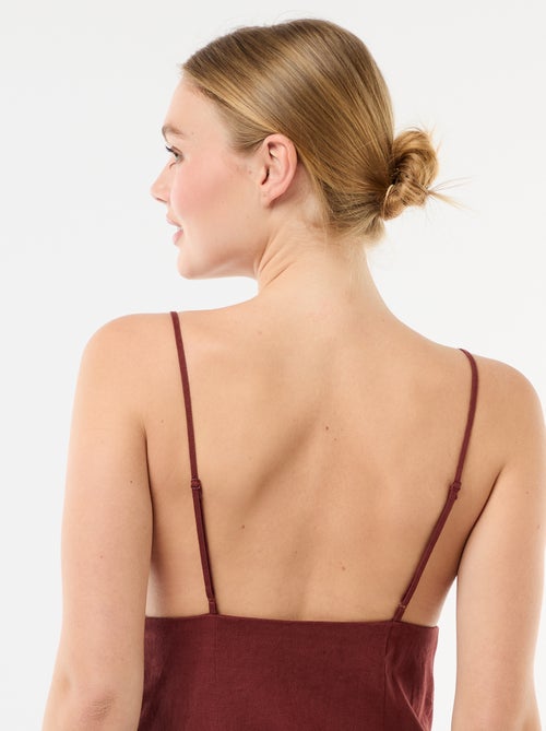 Vestido midi con adorno de fantasía en el cuello - Kiabi