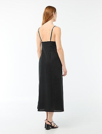 Vestido midi con adorno de fantasía en el cuello