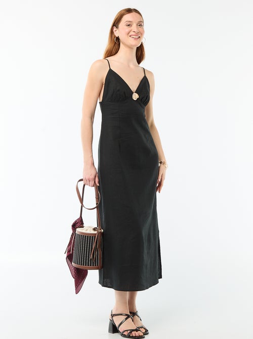 Vestido midi con adorno de fantasía en el cuello - Kiabi