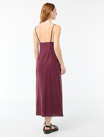 Vestido midi con adorno de fantasía en el cuello