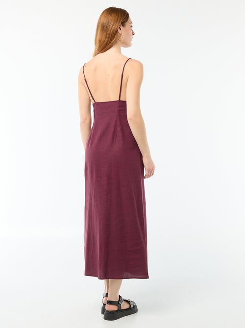 Vestido midi con adorno de fantasía en el cuello - Kiabi