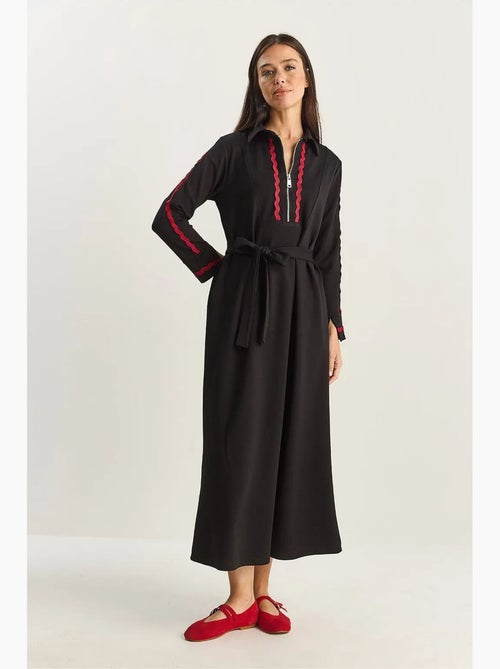 Vestido midi con botones, corte en a y detalle de ribete lucci - Kiabi