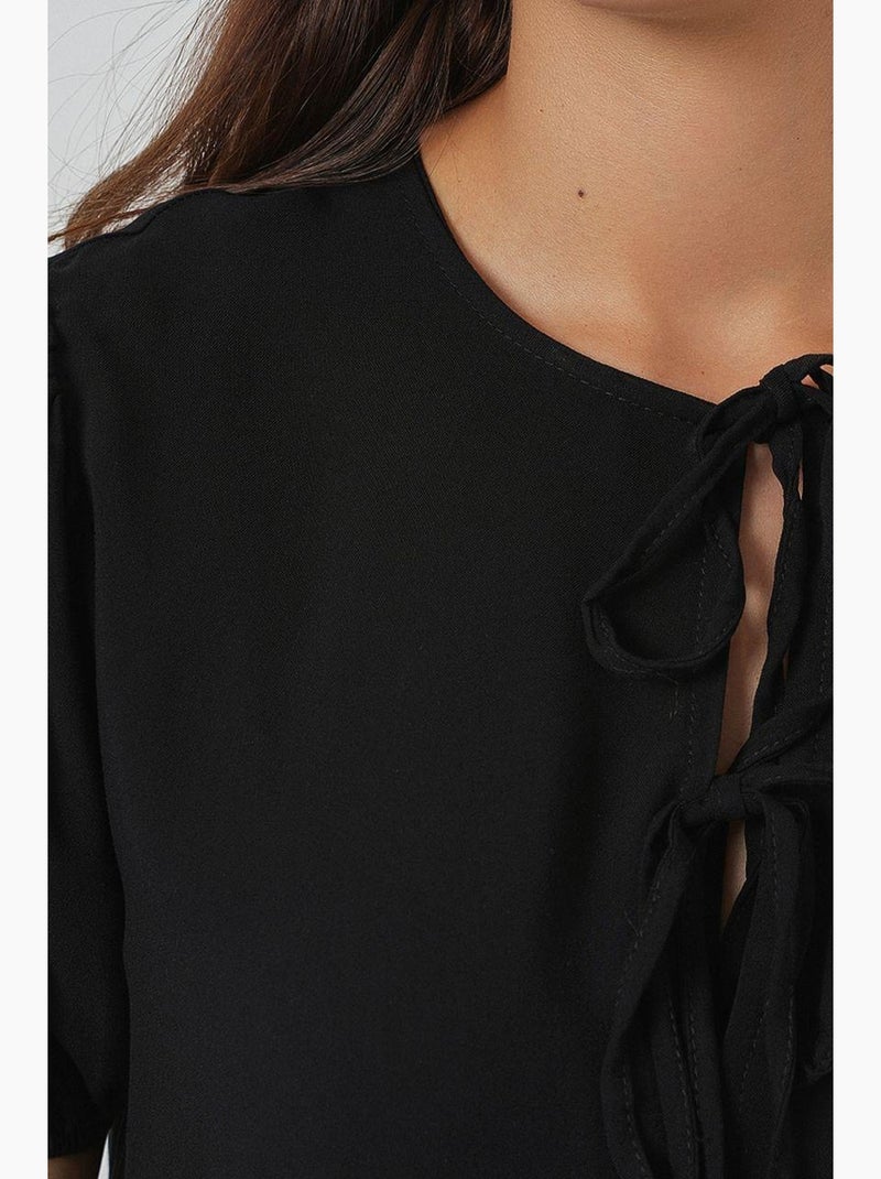 Vestido midi con cierre de lazo bdart Negro - Kiabi