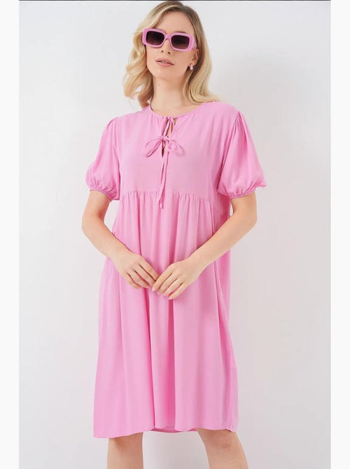 Vestido midi con cierre de lazo bdart - Kiabi
