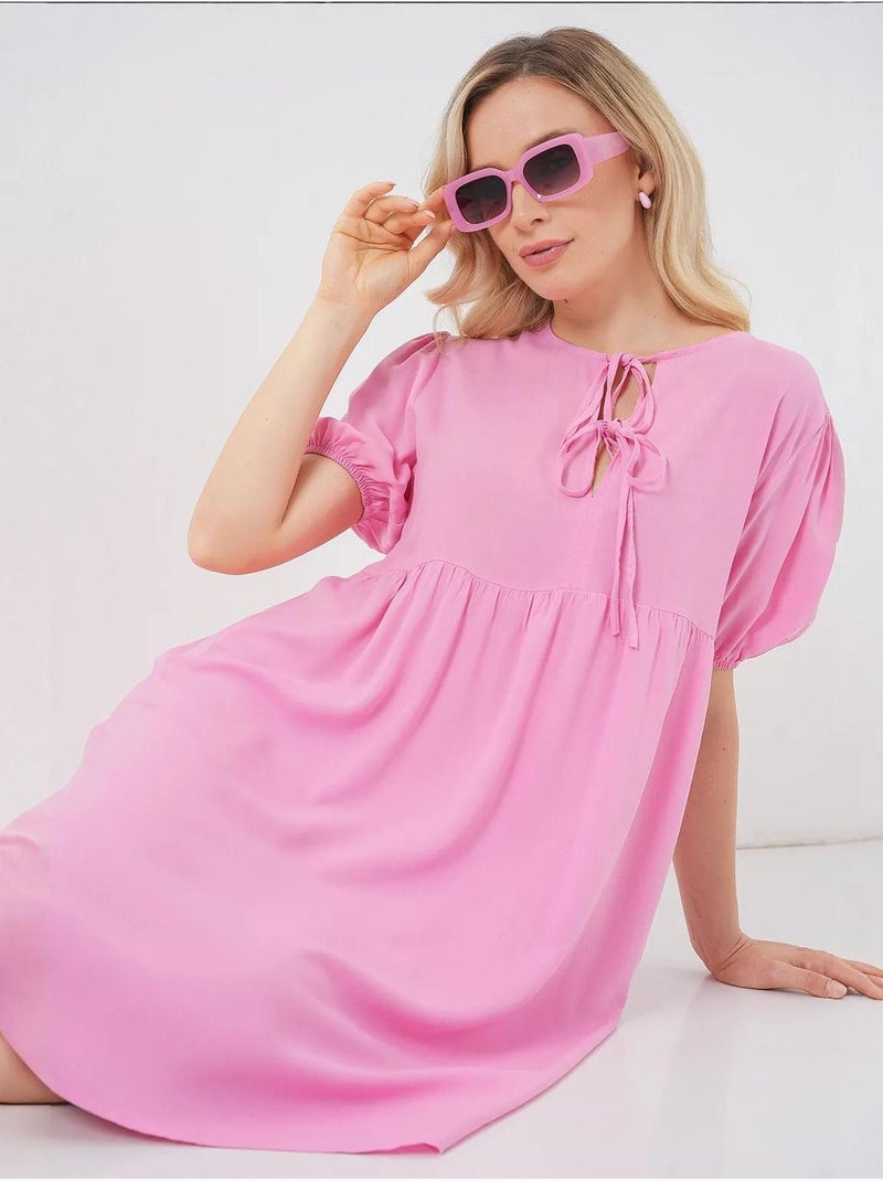 Vestido midi con cierre de lazo bdart Rosa claro - Kiabi