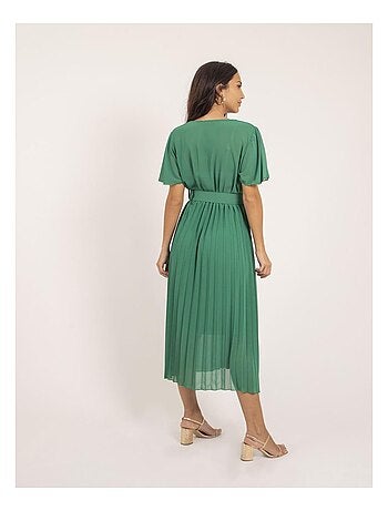 Vestido midi con cinturón ISALA