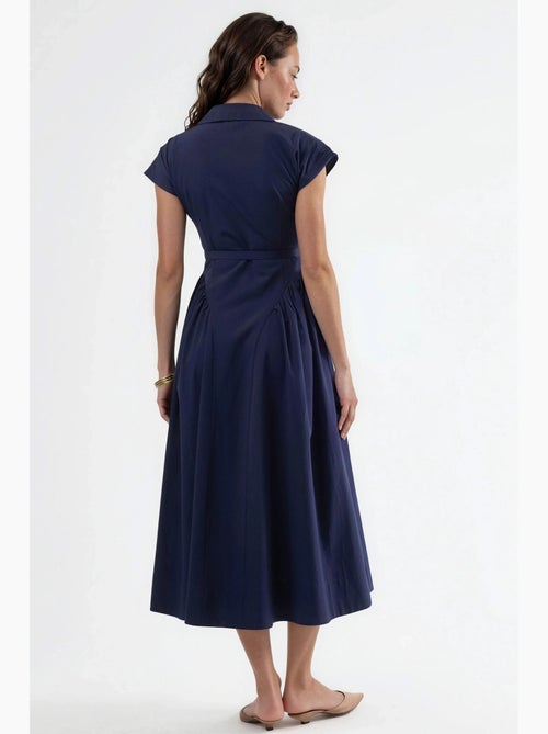 Vestido midi con cinturón y cuello camisero busem - Kiabi