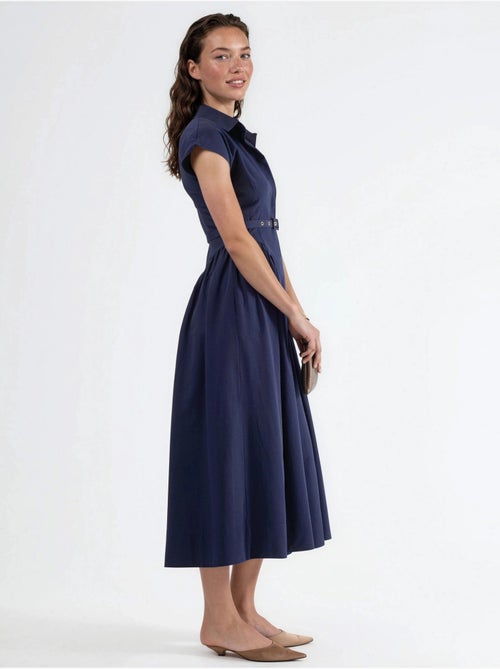 Vestido midi con cinturón y cuello camisero busem - Kiabi