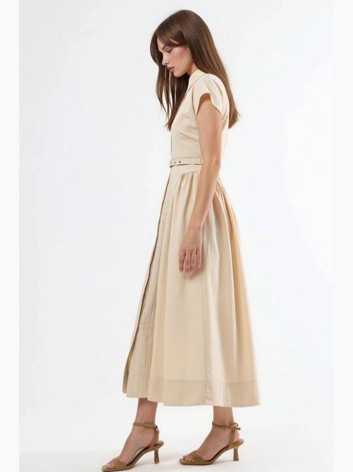 Vestido midi con cinturón y cuello camisero busem - Kiabi