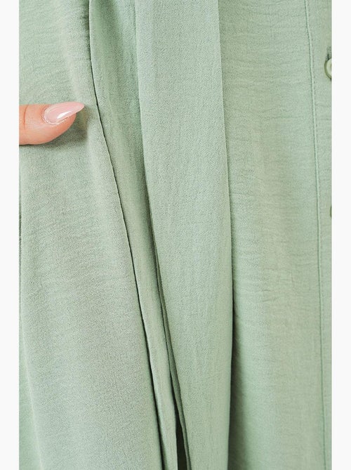 Vestido midi con cuello camisero abotonado y corte a con detalle de ribete bdart - Kiabi Vestido midi con cuello camisero abotonado y corte a con detalle de ribete bdart - Kiabi