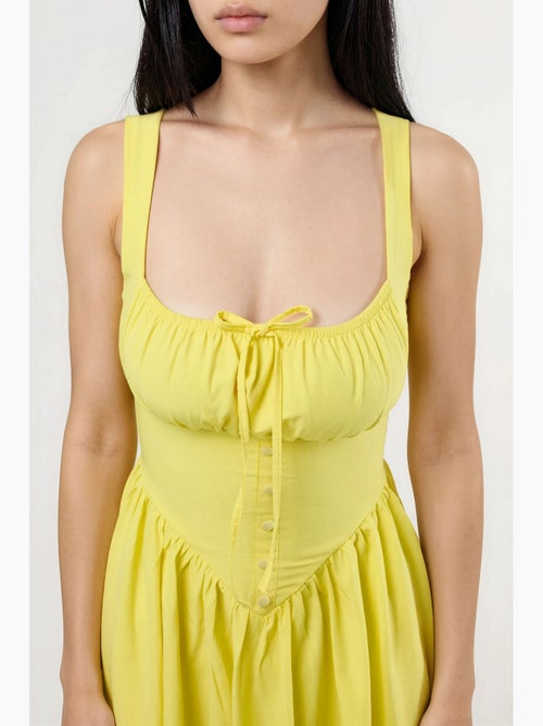 Vestido midi con cuello cuadrado y detalle de botones busem - Kiabi