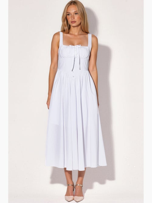 Vestido midi con cuello cuadrado y detalle de botones busem - Kiabi