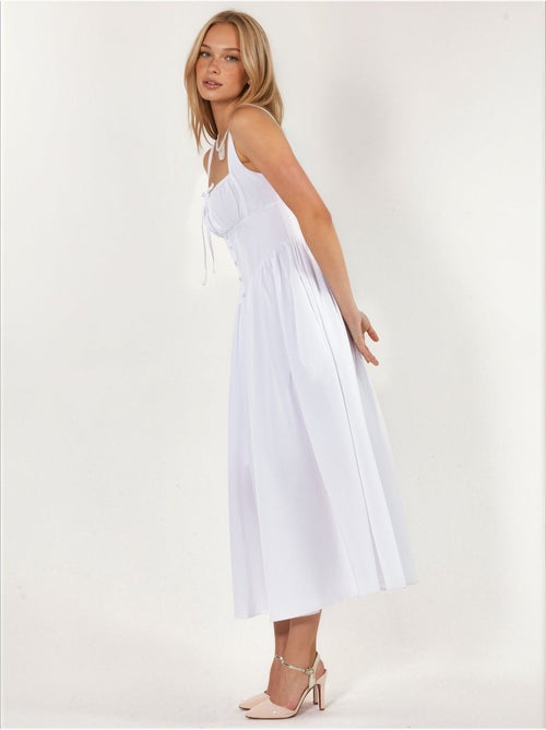 Vestido midi con cuello cuadrado y detalle de botones busem - Kiabi