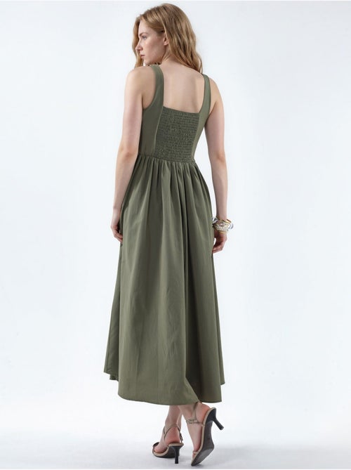 Vestido midi con cuello cuadrado y detalle de botones busem - Kiabi