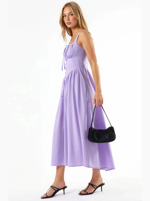 Vestido midi con cuello cuadrado y detalle de botones busem - Kiabi