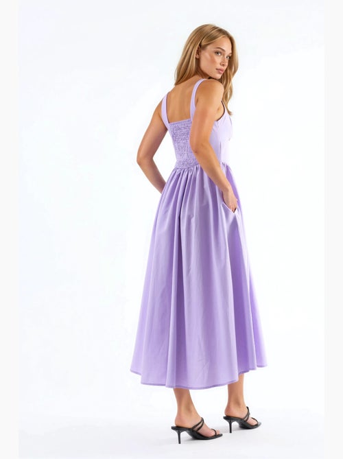 Vestido midi con cuello cuadrado y detalle de botones busem - Kiabi