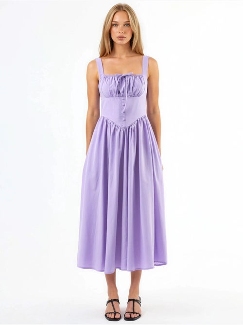 Vestido midi con cuello cuadrado y detalle de botones busem - Kiabi