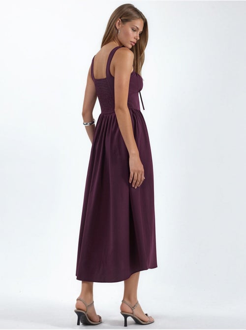 Vestido midi con cuello cuadrado y detalle de botones busem - Kiabi