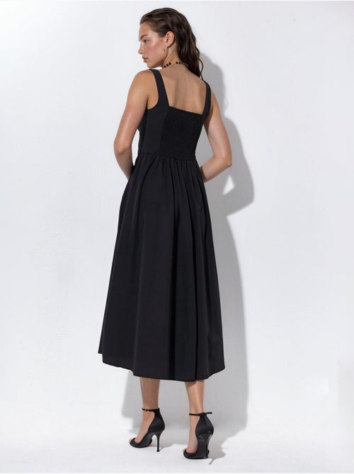 Vestido midi con cuello cuadrado y detalle de botones busem - Kiabi