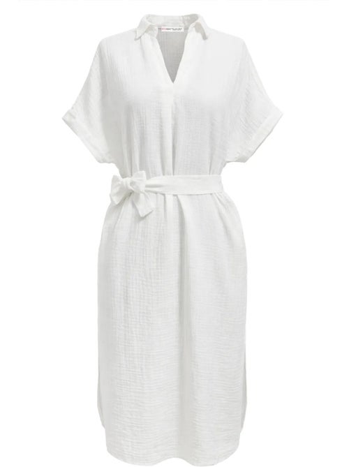 Vestido midi con cuello en v y detalles de accesorios mixray - Kiabi