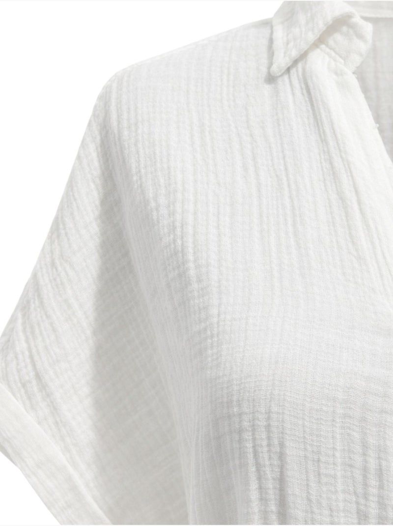 Vestido midi con cuello en v y detalles de accesorios mixray Blanco - Kiabi