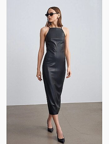 Vestido midi con cuello halter dilvin