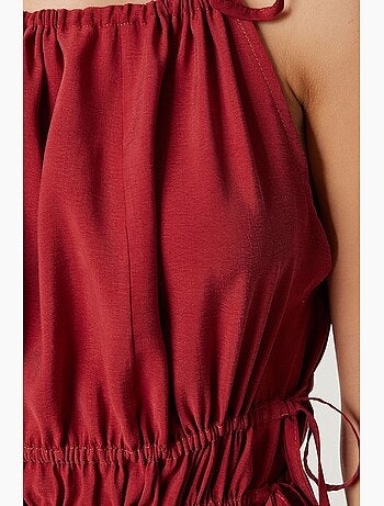 Vestido midi con cuello halter y detalle de lazada istanbul