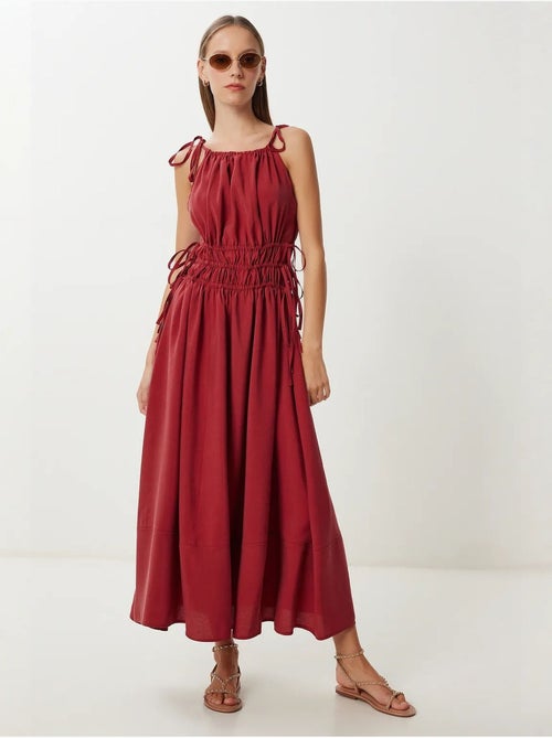 Vestido midi con cuello halter y detalle de lazada istanbul - Kiabi