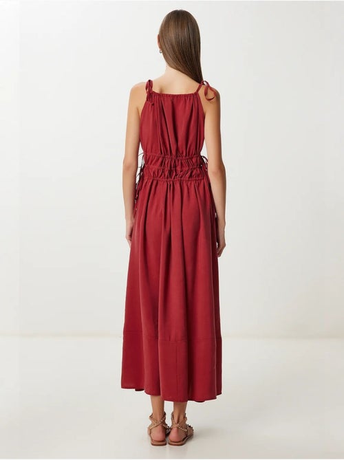 Vestido midi con cuello halter y detalle de lazada istanbul - Kiabi