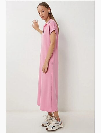 Vestido midi con cuello polo y bolsillo de estambul istanbul