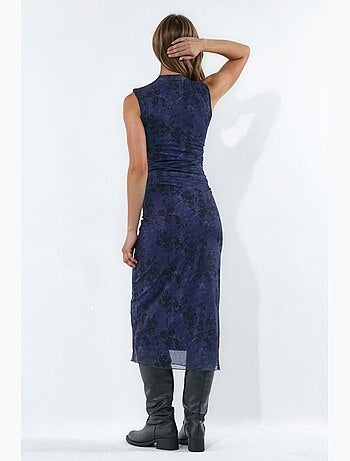 Vestido midi con cuello qipao floral hiccup