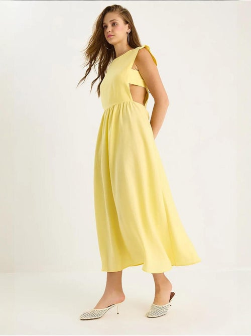 Vestido midi con cuello redondo y aberturas lucci - Kiabi Vestido midi con cuello redondo y aberturas lucci - Kiabi