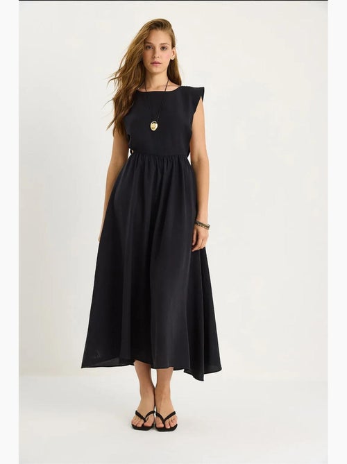 Vestido midi con cuello redondo y aberturas lucci - Kiabi Vestido midi con cuello redondo y aberturas lucci - Kiabi