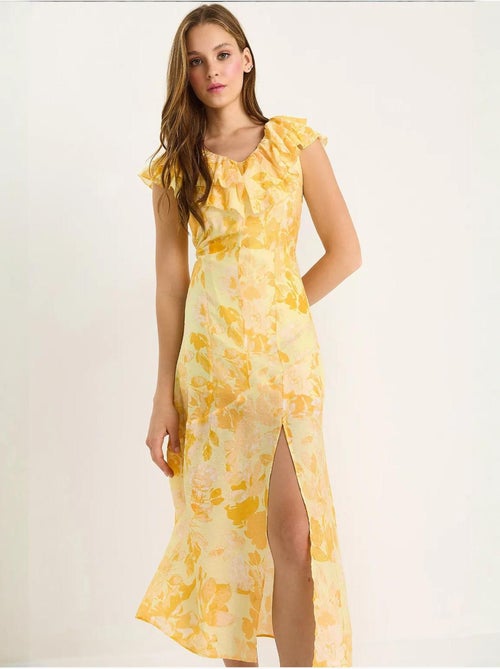 Vestido midi con detalle de volantes lucci - Kiabi Vestido midi con detalle de volantes lucci - Kiabi